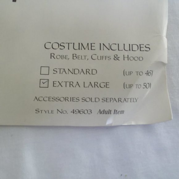 Mens Executioner COSTUME Adult XL Black Robe Hood Set Comic Con Medieval New - Picture 9 of 15